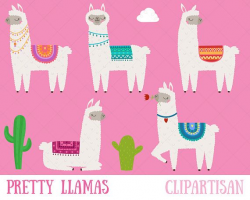 Llama Clipart, Alpaca Printable, Pretty Llamas and Alpacas | Alpacas
