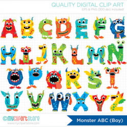 Alphabet Clipart - Monster ABC (Boy) by MyClipArtStore | TpT