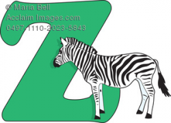 Letters of the Alphabet Clip Art Image   The Letter Z Is for Zebra