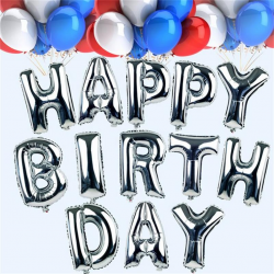 1pc 16'' Sliver Alphabet Letters Number Helium Balloons Birthday New ...