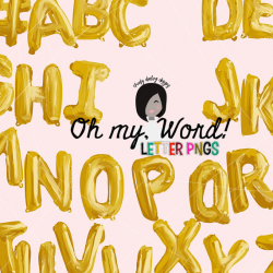 Cute Gold Balloon Letters Clipart Alphabet Png files for Small