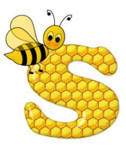Alfabeto abelhas com letras em fundo de colméia amarelo | Bees ...