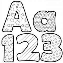 Alphabet Letters for Coloring - Black and White Alphabet Clip Art