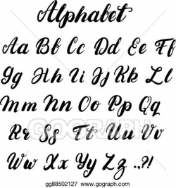Vector Clipart - Hand written lowercase and uppercase ...
