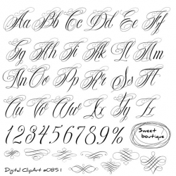 Handwritten alphabet Calligraphy Alphabet clip art