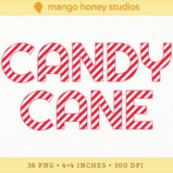 Alpha - Sweet Candy Cane Alphabet Clipart - Candy Cane Letters ...