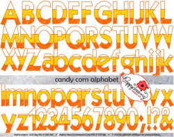 Candy Corn Alphabet: Clip Art Pack (300 dpi transparent png) Card ...