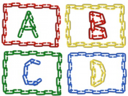 Alphabet Clip art: Capital Letters with Linking Chains and 4 Linking ...