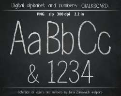 Chalkboard alphabet clip art. Chalk letters & numbers clipart ...