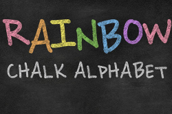 Rainbow Chalkboard Alphabet Clipart - Chalk Style Letters and ...