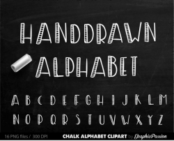 ALPHABET Chalkboard Clipart Digital Chalk Alphabet Clip Art