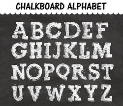 Chalkboard Alphabet Clip Art Graphics Letters Numbers Clipart ABC ...