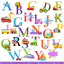 Transportation Alphabet Clipart Clip Art Construction