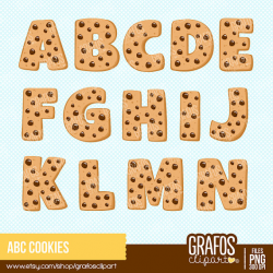 ABC COOKIES Digital Clipart Set Cookies Clipart Alphabet