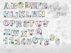 Hand Lettering Alphabet ClipArt, creative letters A to Z numbers 0 ...