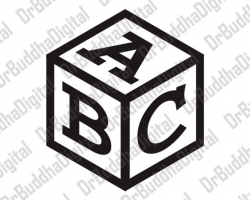 Cube Monogram Font SVG Collection - Baby Block Alphabet DXF - Block ...