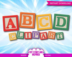 Toy Story Inspired Alphabet Clipart, Printable Toy Cube Letters + ...