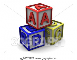 Stock Illustration - A b c letters cubes stack. Clipart Drawing ...