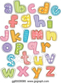 Vector Clipart - Cute alphabet small letters. Vector ...