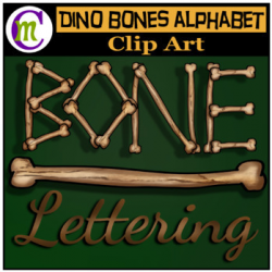 Bone Alphabet Clip Art CM | Dinosaur Clipart by CrunchyMom | TpT
