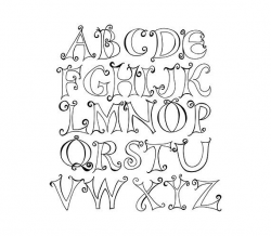 Doodle Capital Letter Alphabet - Digital Clipart - PNG - JPG - Hand ...