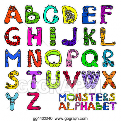 Clip Art - Monsters alphabet. Stock Illustration gg4423240 - GoGraph