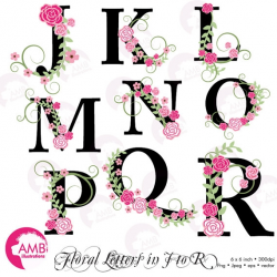Flower Clipart Alphabet - FLOWER CLIPARTS