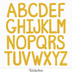 Gold Alphabet Clipart Digital Letter Download Image Gold Glitter ...