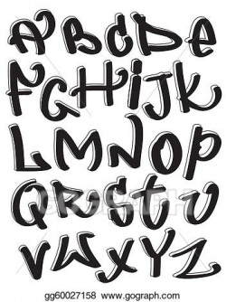 Vector Art - Graffiti font alphabet, abc letters. EPS ...