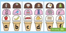 Ice Cream Alphabet Matching Activity - alphabet, matching