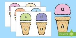 Ice Cream Upper and Lower Case Matching Activity - alphabet