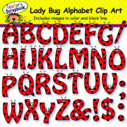 Ladybug Alphabet Clip Art by TeachersScrapbook | TpT