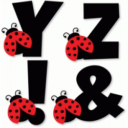 Silhouette Design Store - View Design #78490: ladybug alphabet - y z ! ?