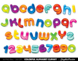 Colorful Alphabet clipart Color alphabet Digital alphabet