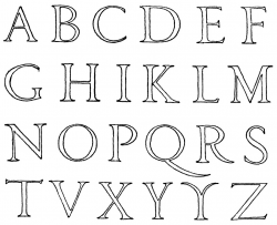 Alphabet Letters Clip Art Black And White 2018 | World of Printables