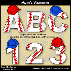 Baseball Alphabet Letters & Numbers Clip Art Graphics from ...