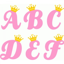 Silhouette Design Store - View Design #77445: princess alphabet a-f
