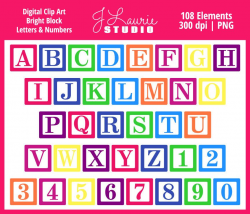 Digital Alphabet Letters Clipart-Bright Block Letters-Baby Blocks ...