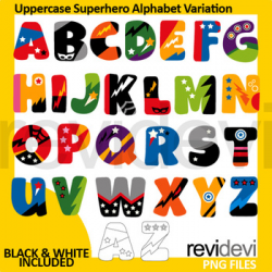 Superhero alphabet clipart / Uppercase Superhero Alphabet Variation ...