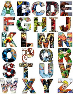 Superhero Alphabet Letters- Comics | Superhero alphabet, Superhero ...