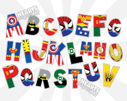 Superhero Alphabet Alphabet Clipart letters от HeartsPaperArt ...
