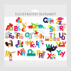 Alphabet clipart illustrated alphabet teaching clip art