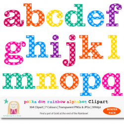 Polka Dot Letter Clipart Rainbow Alphabet Clipart BUMPER