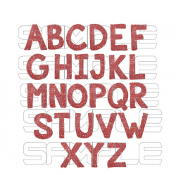 Red Alphabet Clipart, Letter Glitter Clipart, Alphabet Glitter ...