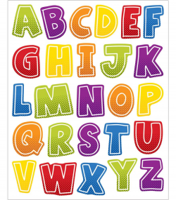 Super Power Alphabet Uppercase Letters Shape Stickers Grade PK-5