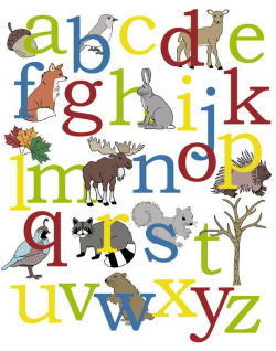 Woodland Alphabet Poster | Alley Kids : Children's Nursery Art