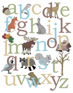 Woodland Alphabet Poster | Alley Kids : Children's Nursery Art
