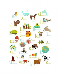 Amazon.com: French Alphabet Nature Themed Wall Art Print, 11x14 ...