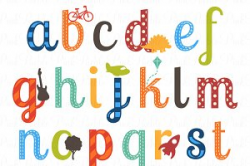 Boy Alphabet Clipart & Vectors ~ Illustrations ~ Creative Market