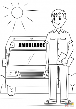 Ambulance Driver coloring page | Free Printable Coloring Pages